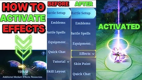 How to Activate Effects Option in Mobile Legends ? Easy Steps to Activate Effects Option #mlbb