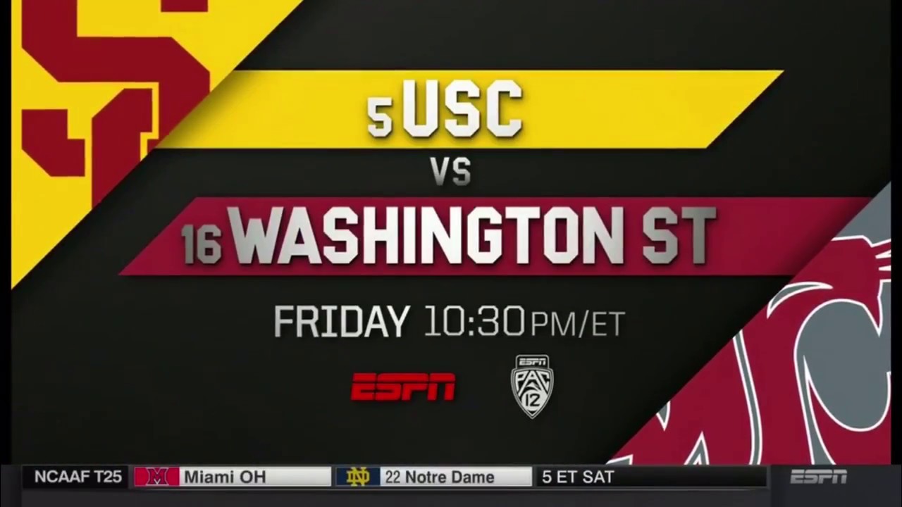 NCAAF USC @ WSU ESPN College Football Primetime 2017