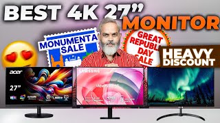 भारी छूट 🔥 Best 4K 27 inch Monitor in 2025 🔥 Amazon &amp; Flipkart Sale Jan 2025