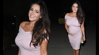 Casey Batchelor flaunts her baby bump in a lilac dress