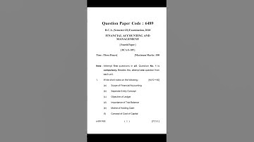 BCA question paper LU Financial Accounting and Management Lucknow University #bca