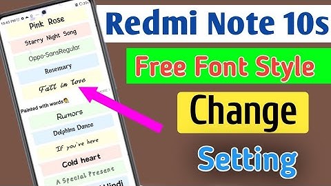 Redmi Note 10s Free Font Style | how to change font style in redmi note 10s