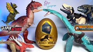 DINO TRACKERS VS EPIC ATTACK! Jurassic World Dinosaurs Collection Battle - Indoraptor, Carnotaurus