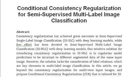Conditional Consistency Regularization for Semi Supervised Multi Label Image Classification