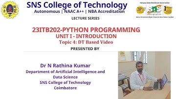DT Based Video | PYTHON PROGRAMMING | SNS Institutions