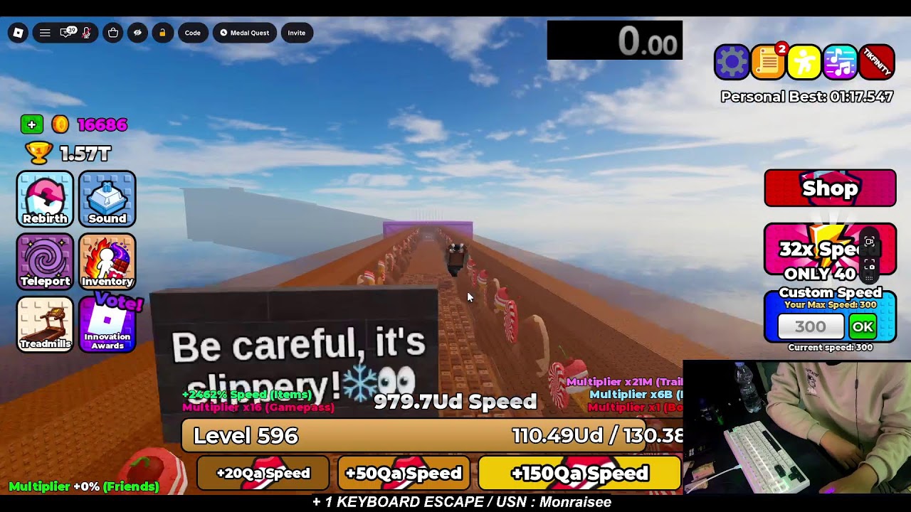 +1 KEYBOARD ESCAPE GAMEPLAY with Monraisee #keyboardescape  #roblox