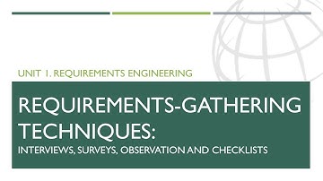 Unit 1 Requirements engineering | Requirements-gathering techniques