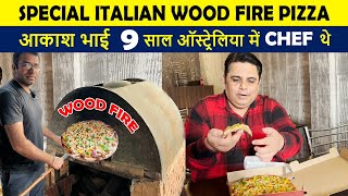 Special Italian Wood Fire Pizza by Professional Chef ! Panipat Street Food ! Indian Food Vlogs