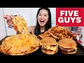 Extra Cheesy FIVE GUYS Animal Style Fries! Double Cheeseburger Animal Style & Fries - Mukbang Asmr