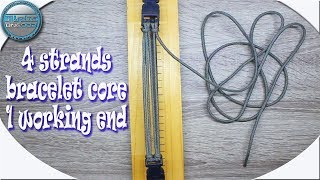 How to make Parcord Bracelet Core 4 strands with 1 working end DIY Tutorial Paracord