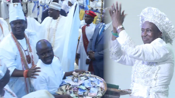 OONI OF IFE DANCE MOVES AS HE COLLECT OFFERING ROUND ESTHER AJAYI CHURCH ON HER 16TH ANNIVERSARY