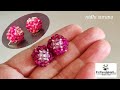 ⚜️ Crystal Globe Stud Earrings/ Beaded bead with Bicones/ Aretes Tutorial diy (0501)