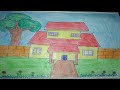 how to draw jungle |how to draw a home with jungle scenery step by step very easy| for kids