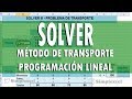 Simplexcel - Solver 3 - Metodo de transporte