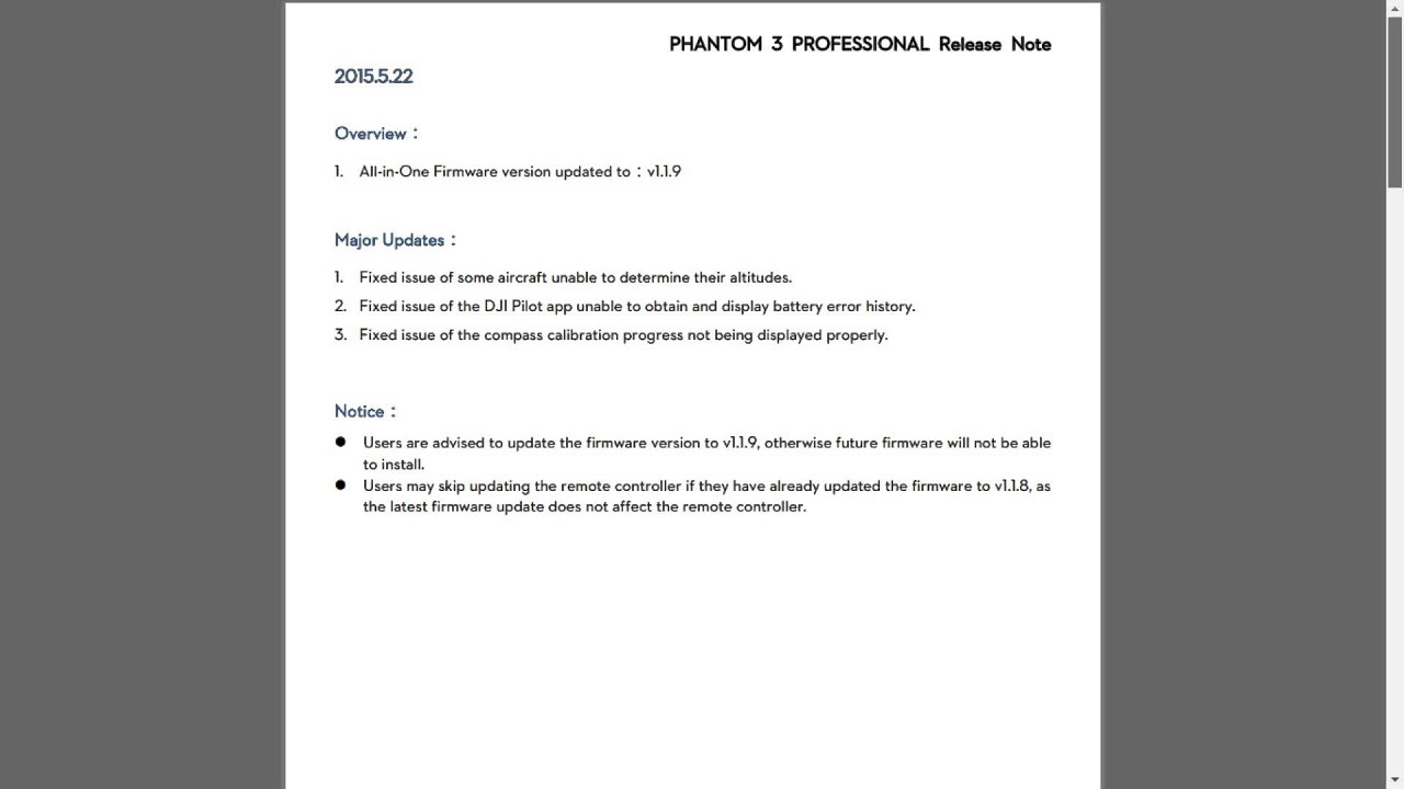 Dji release phantom 3 firmware update youtube