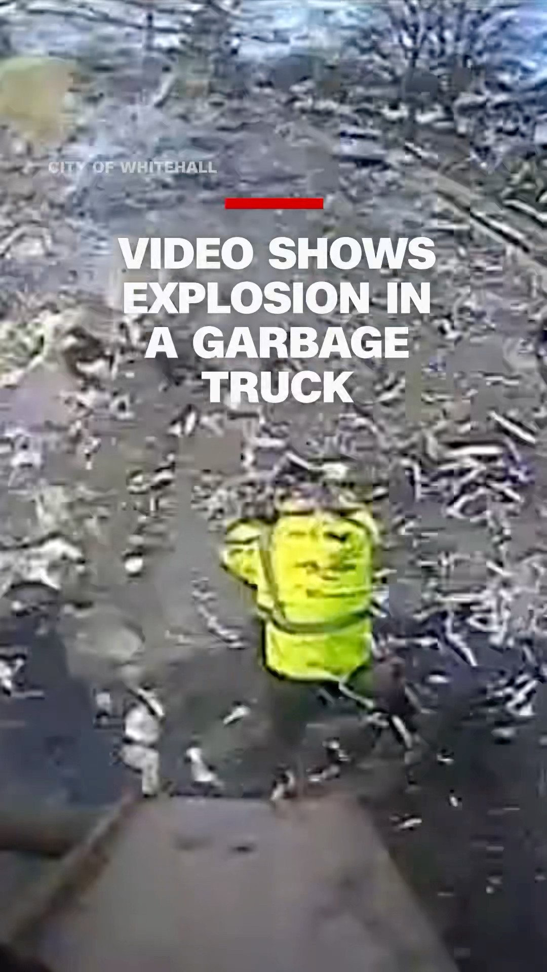 Video shows explosion in a garbage truck