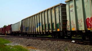CSX Mixed Freight with a Fire-Damaged AC4400CW and an Ex-SBD SD40-2