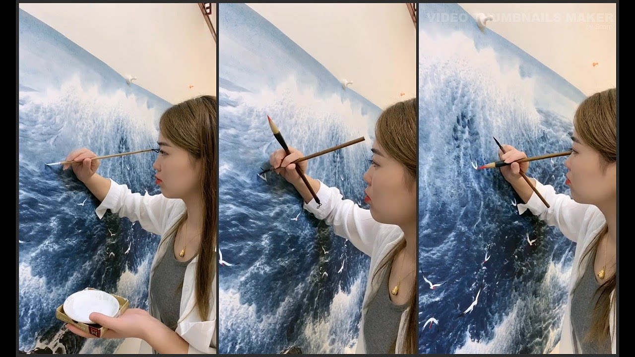 Wu Dan Gongbi Chinese Painting The male gods and goddesses who came in, come here