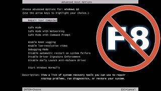 f8 not working on safe mode