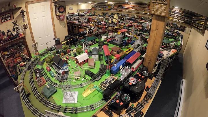 Huge Lionel O Gauge Model Train Display Full Tour!  25 years old! Wait until you see it in the dark!