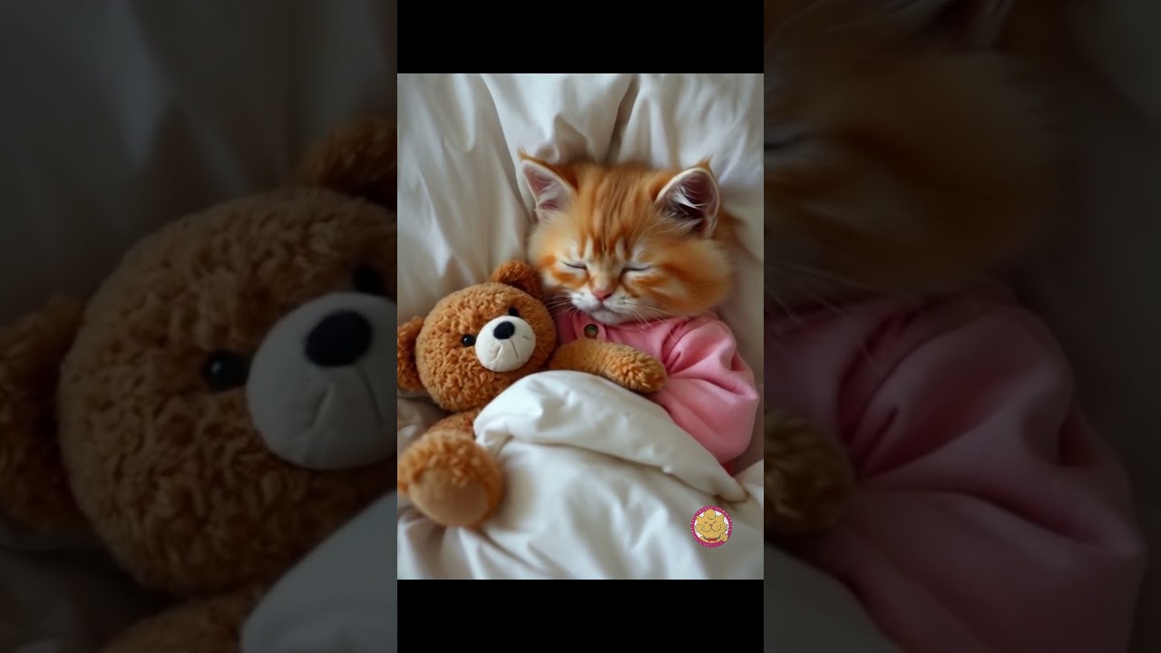 Just A Cute Little Kitty With Her Favorite Teddy 