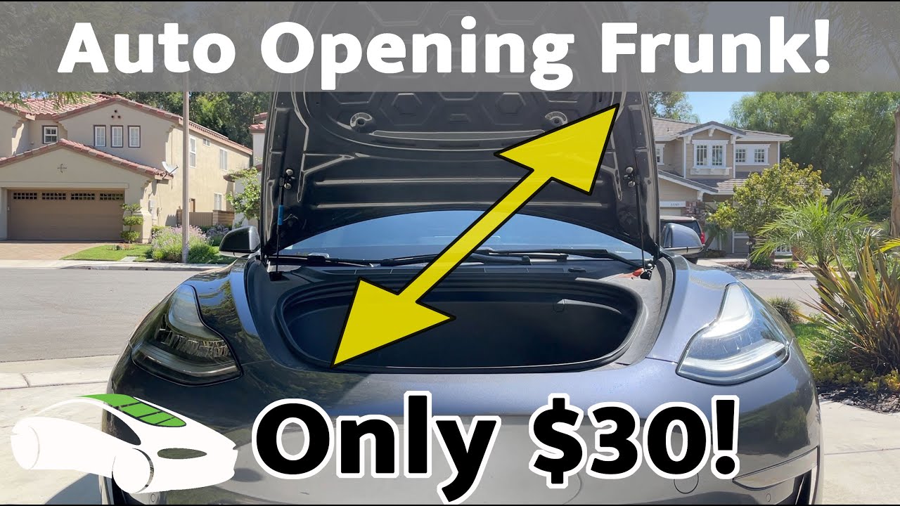 CHEAP Automatically Opening Tesla Model 3 FRUNK Mod YouTube