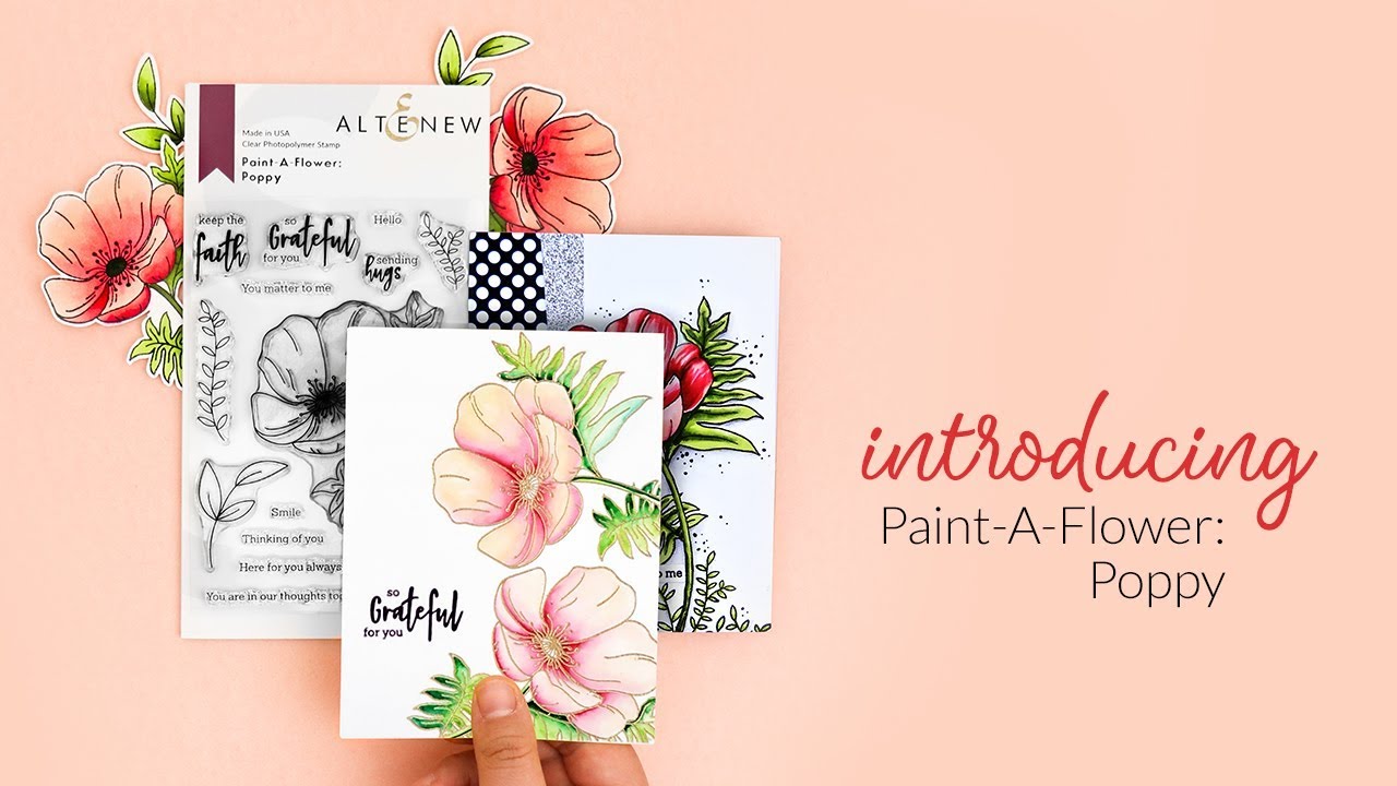BEAUTIFUL Outline Floral Stamp Set - Paint-A-Flower: Poppy - All About This Crafting Subscription!