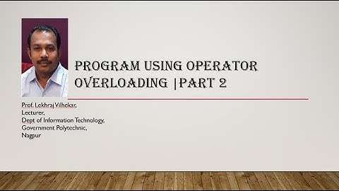 Program using operator overloading | part2
