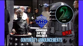 Doctor Who Genesis Of The Daleks Continuity Announcements 1993 - Bbc 2