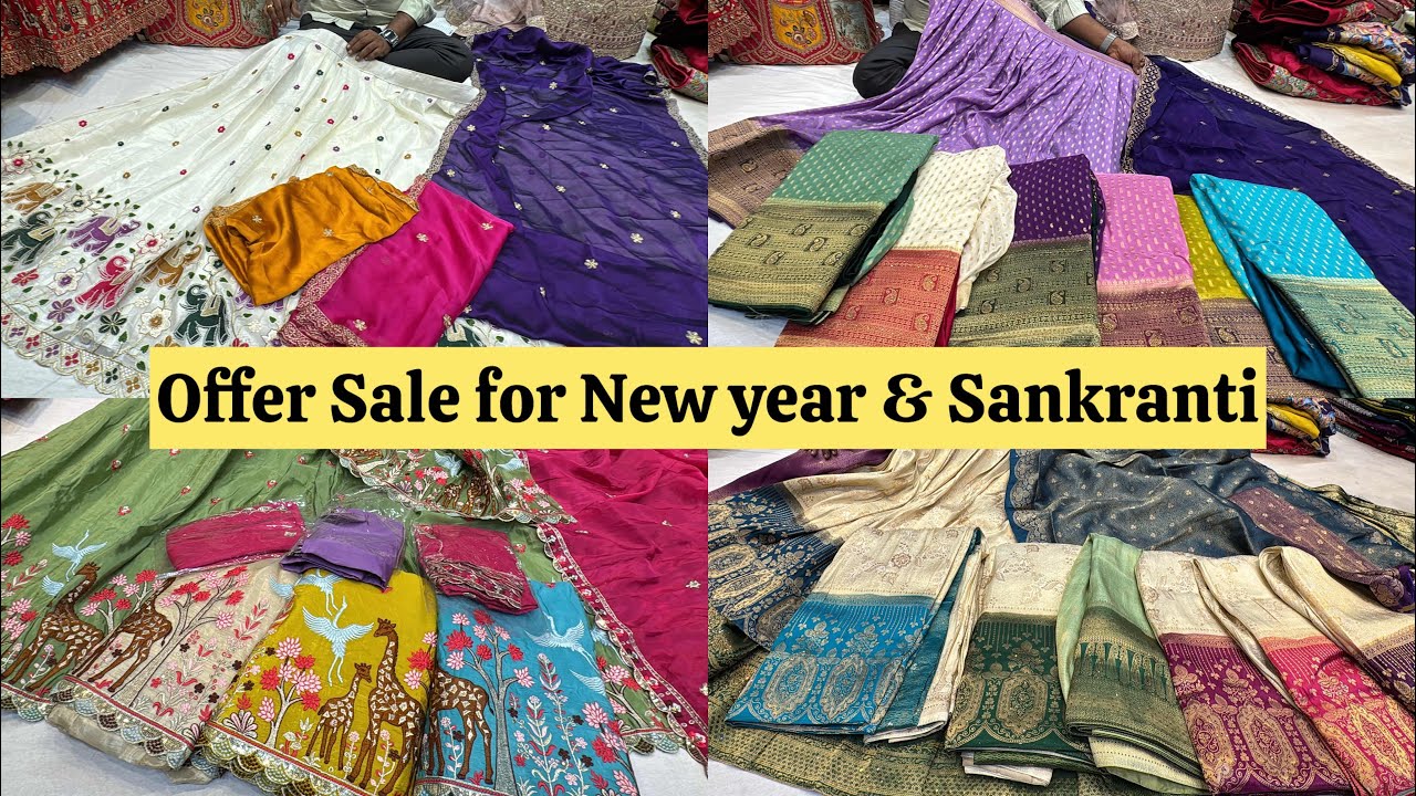 Offer Sale for New year & Sankranti | Semi Stitched lehenga in Chickpet Bangalore |  Singles Avl