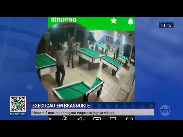 Rapaz é executado enquanto joga sinuca num bar em MT; veja vídeo :: J1 - O  seu portal de notícias