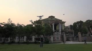 Two drones Flying together