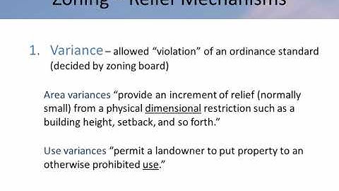 Forms of Zoning Relief