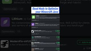 Good Mods to Optimize your Minecraft Java