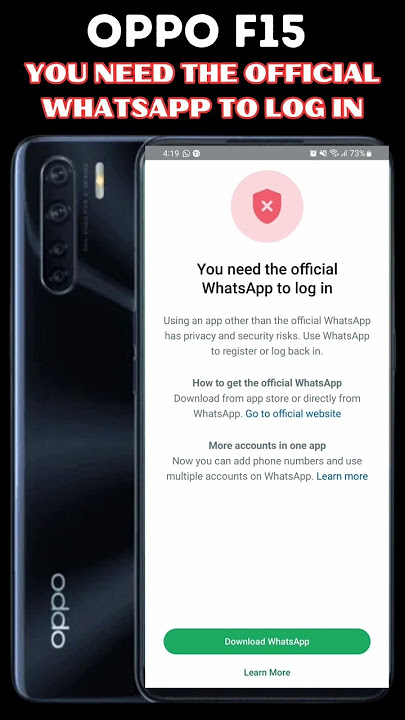 OPPO F15  WhatsApp Login Issue Now🚀📱 | You Needs the Official WhatsApp! 🚨📱