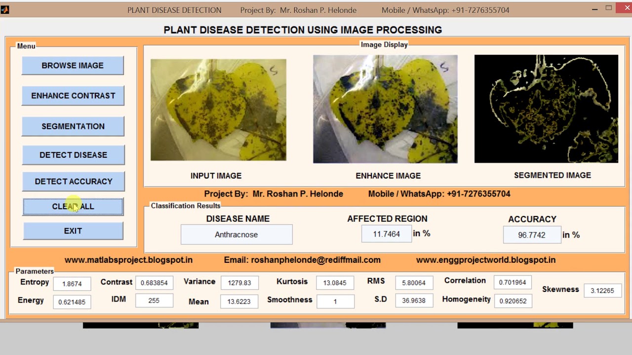 Matlab code for Plant Disease Detection using image processing - YouTube