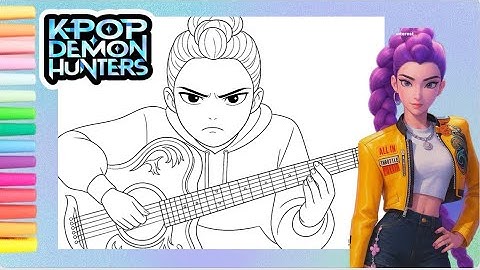 Kleurplaat Kpop Demon Hunters | Kleurplaat