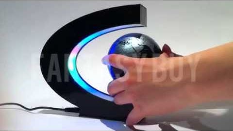 Floating Magnetic Globe World Map. Antigravity Levitation C shape LED Light