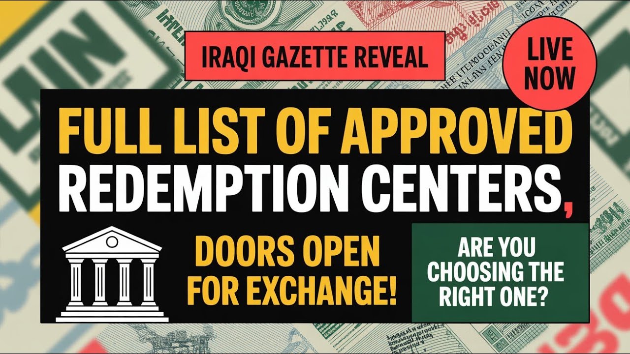 Iraqi Gazette Reveal Full List of Approved Redemption Centers –Doors Open for Exchange!🔊Iraqi Dinar