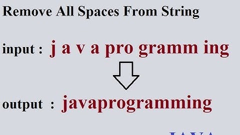 How to remove all White spaces from string in JAVA | Interview Program