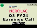 Kansai nerolac paints limited q3 fy24 earnings call  kansai nerolac paints limited fy24 q3 concall
