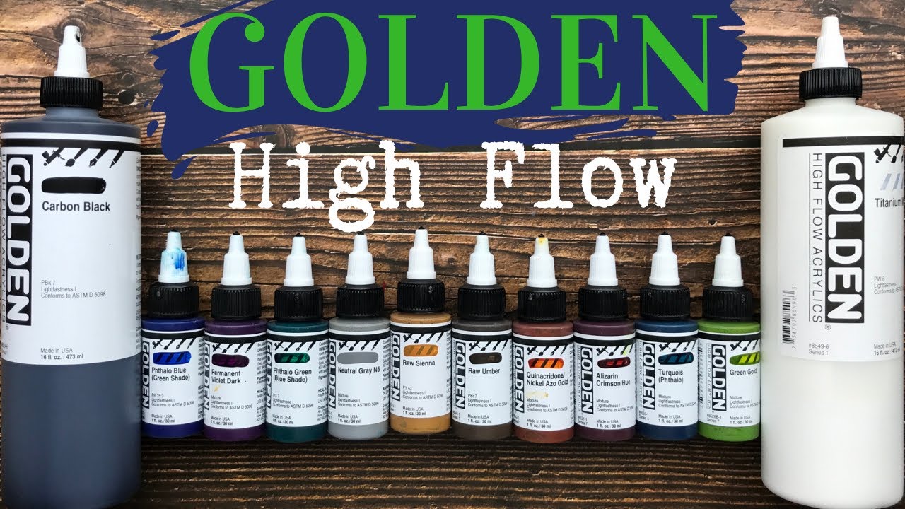 Golden : High Flow : Acrylic Paint : 30ml : Fluorescent Green : S5