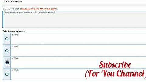 Pak301 Grand Quiz/Mid Term  2020