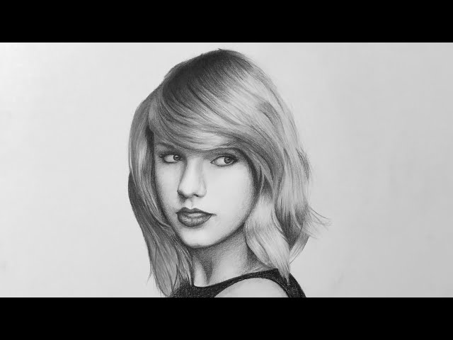 A Caricature Sketch of Taylor Swift  Creative Fabrica