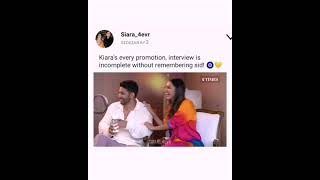 kiara's every promotion, interview is incomplete without remembering sid!😊😍🧡#siddharth #kiara#shorts