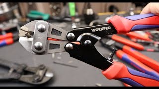 WORKPRO 8" Mini Bolt Cutters: Seem fine for cutting tiny things & when snipping things you shouldn