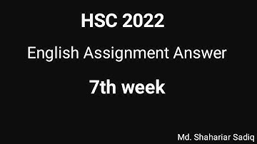 Inter 1st Year Assignment English 7th week 2021 | English assignment hsc 2022 7th week |