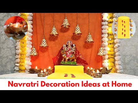 Navratri Decoration Ideas at Home || Easy backdrop decoration ...