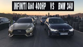 Гонки на Infiniti Q60 400hp vs bmw 340. Golf Gti против всех.