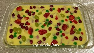 Fruit Custard Recipe || Indian Fruit Salad With Custard Recipe